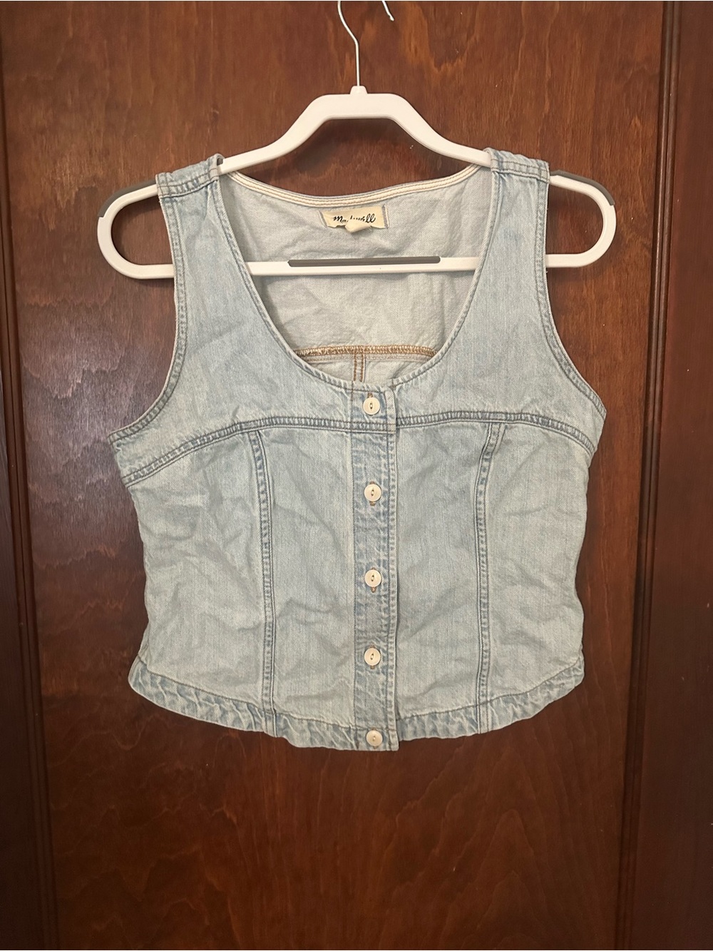 Madewell Avi Denim Vest Top Size 10 or M - Picture 2 of 6